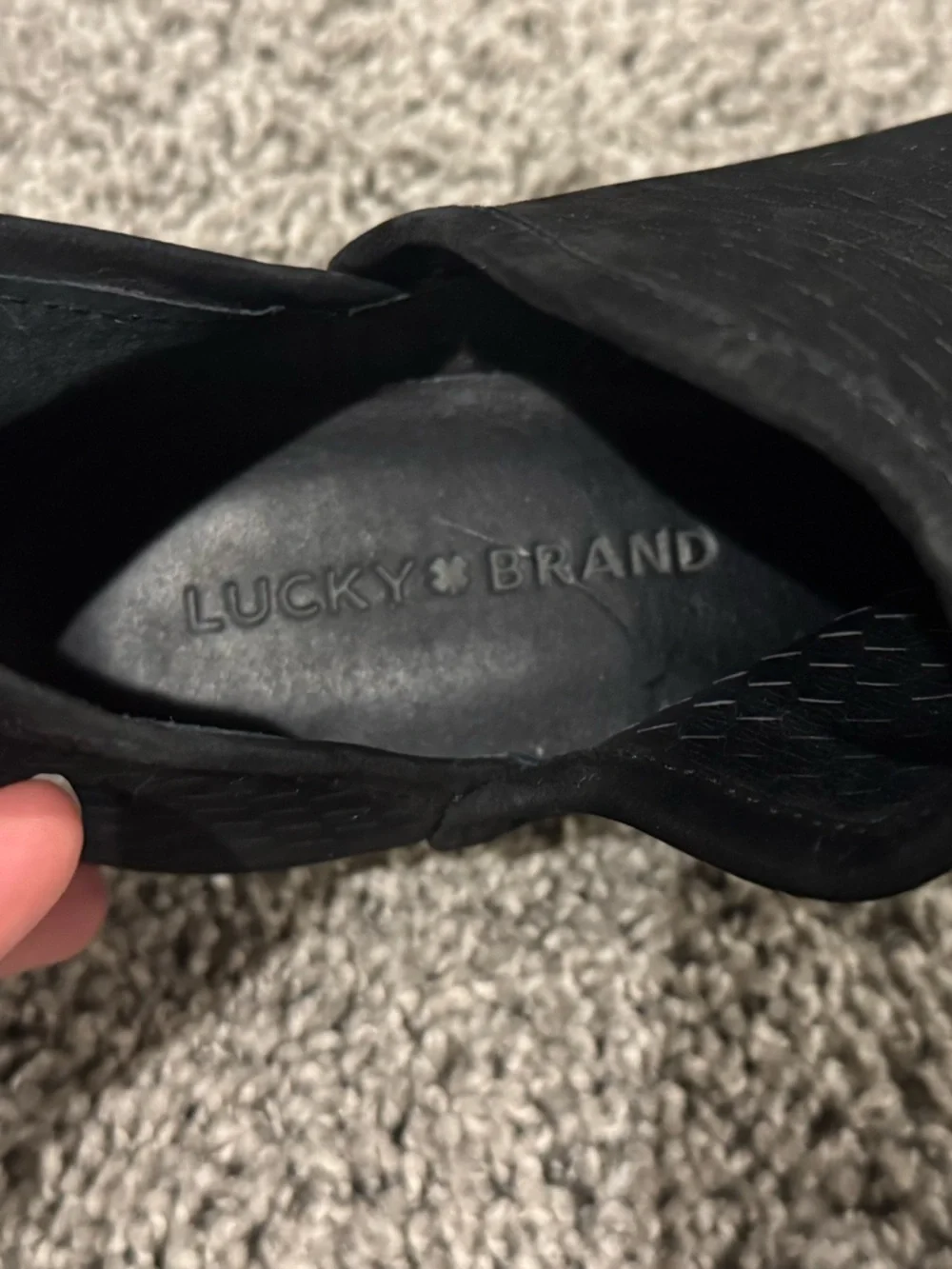 Women's Lucky Brand Black Suede Cutout Perforated Ankle Booties